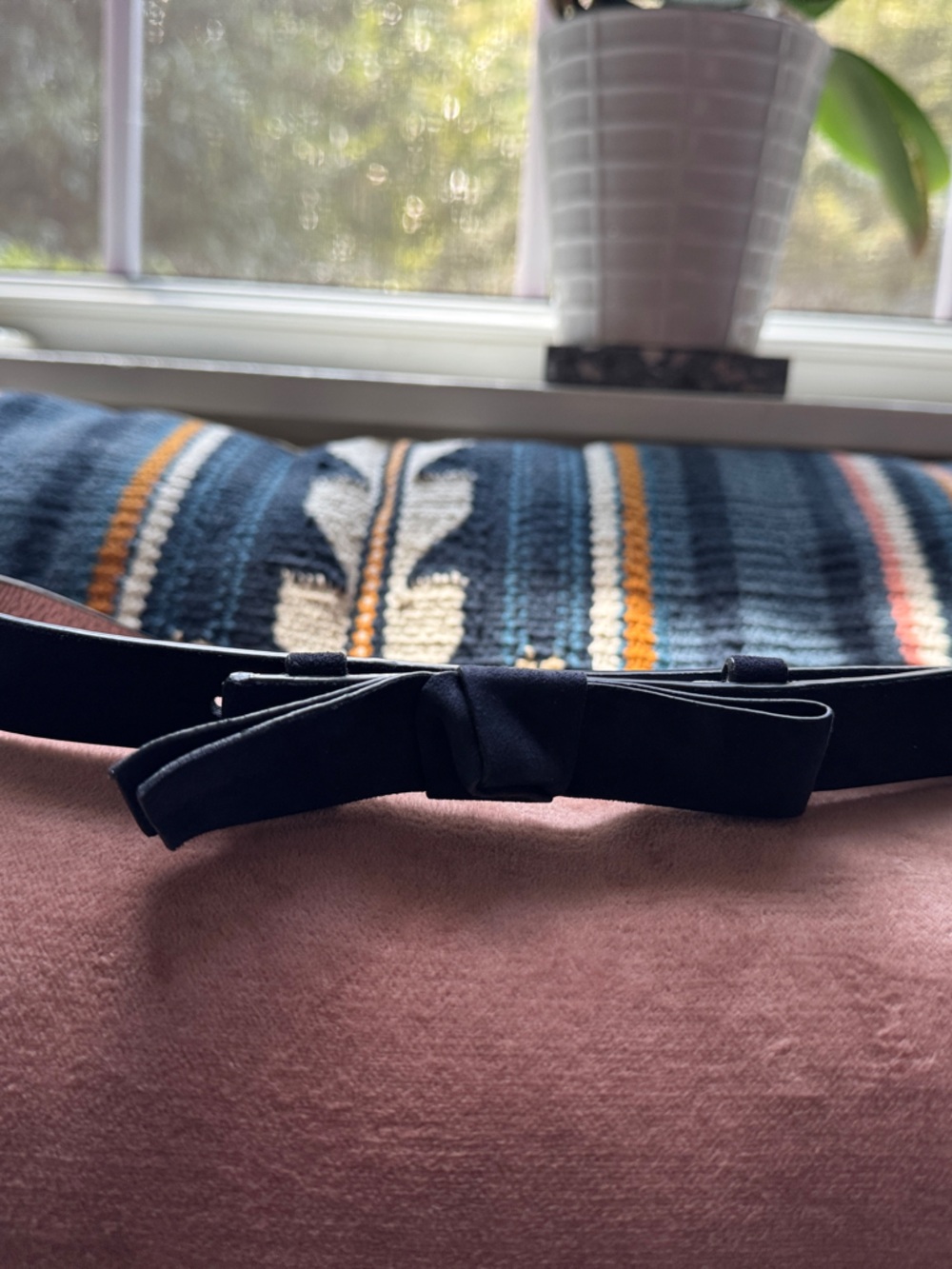 Boden navy suede Bow Belt 36 length/small